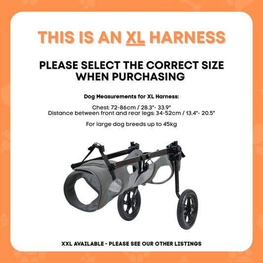 Dog Wheelchair XL Harness - Adjustable Back Leg Aid