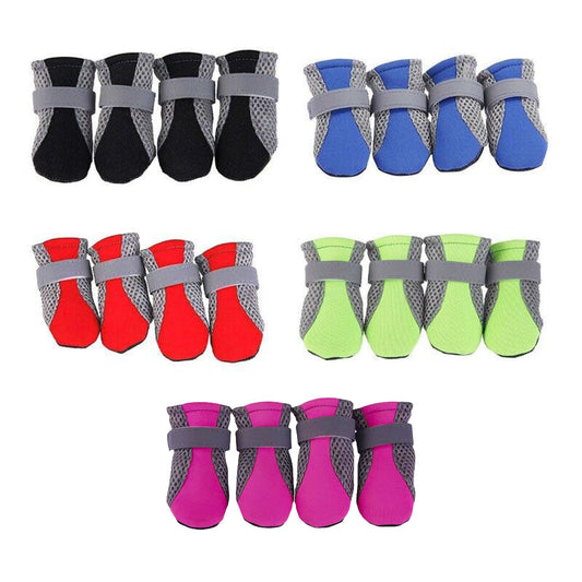 4Pcs XL Size Anti Slip Waterproof Protective Dog Shoes Rain Boots Pet Socks Booties - Red