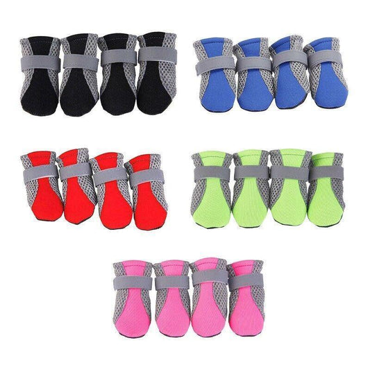 4PCS S Size Anti Slip Waterproof Protective Dog Shoes Rain Boots Pet Socks Booties - Red