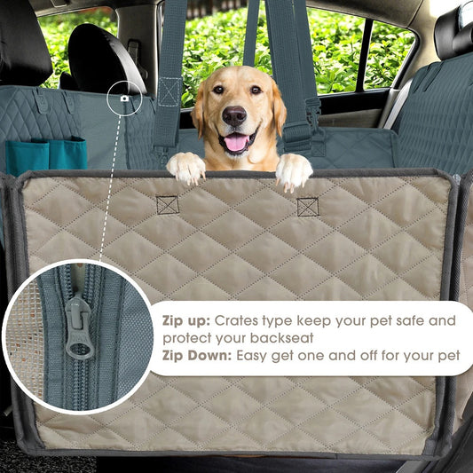 Dog Car Seat Cover with Side Flaps, Waterproof Pet Back Seat Cover