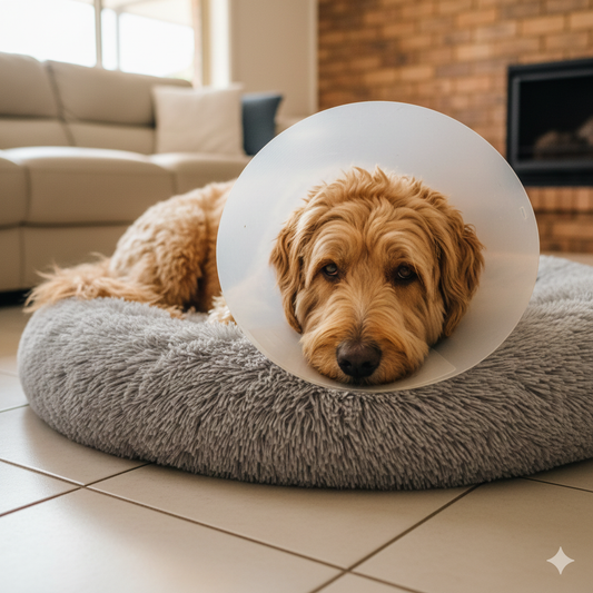 dog recovering from surgery