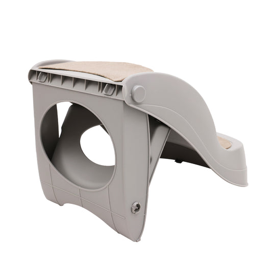 Foldable Pet Stairs In Grey - 38cm Dog Ladder Cat Ramp