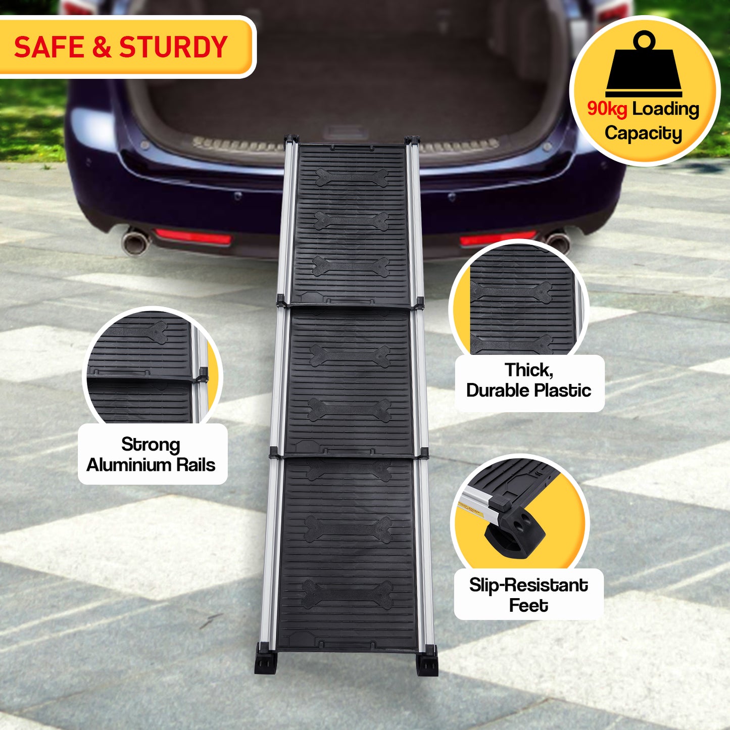 Heavy-Duty Aluminium Telescopic Dog Pet Ramp