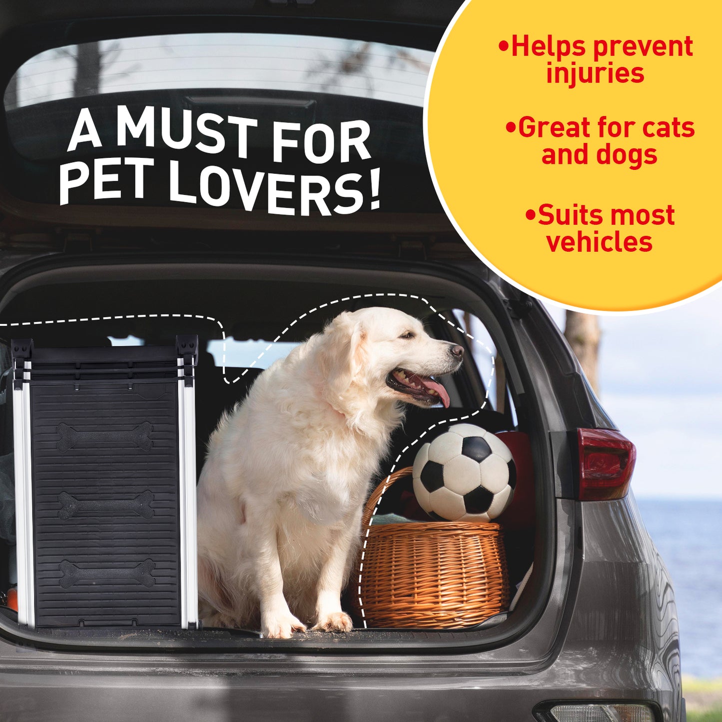 Heavy-Duty Aluminium Telescopic Dog Pet Ramp