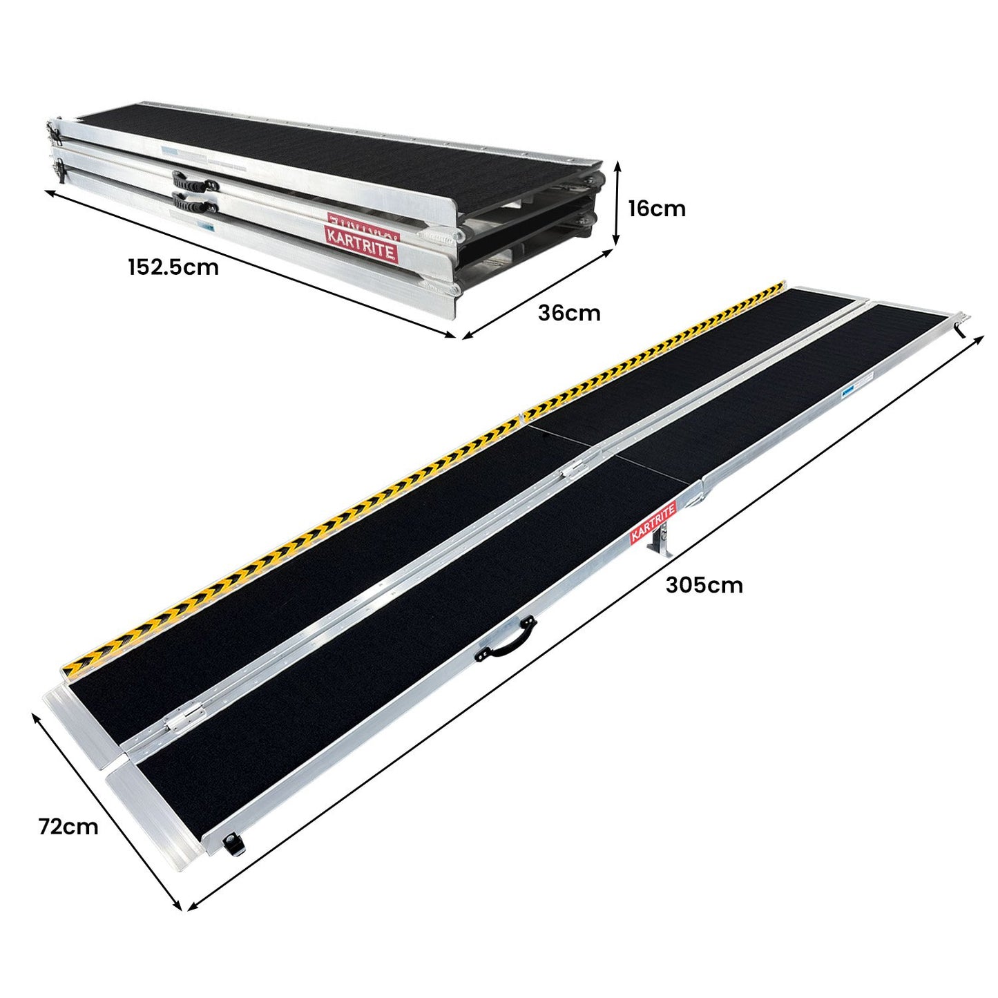 Folding Aluminium Wheelchair Ramp 10FT Portable Mobility Access Ramp