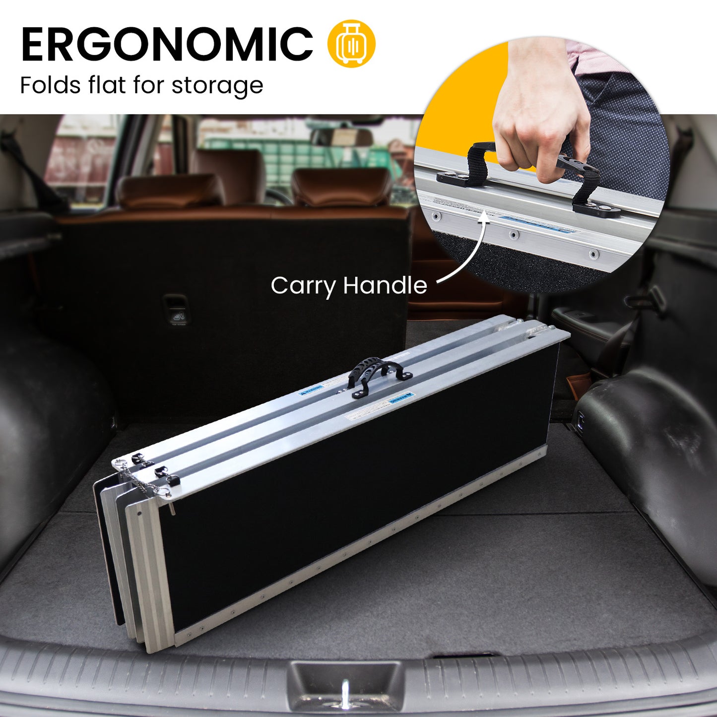 Folding Aluminium Wheelchair Ramp 8FT Portable Mobility Access Ramp