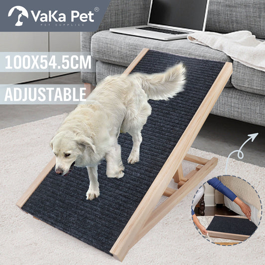 Foldable Dog Pet Ramp Adjustable Height Dogs Stairs For Bed Sofa 100cm