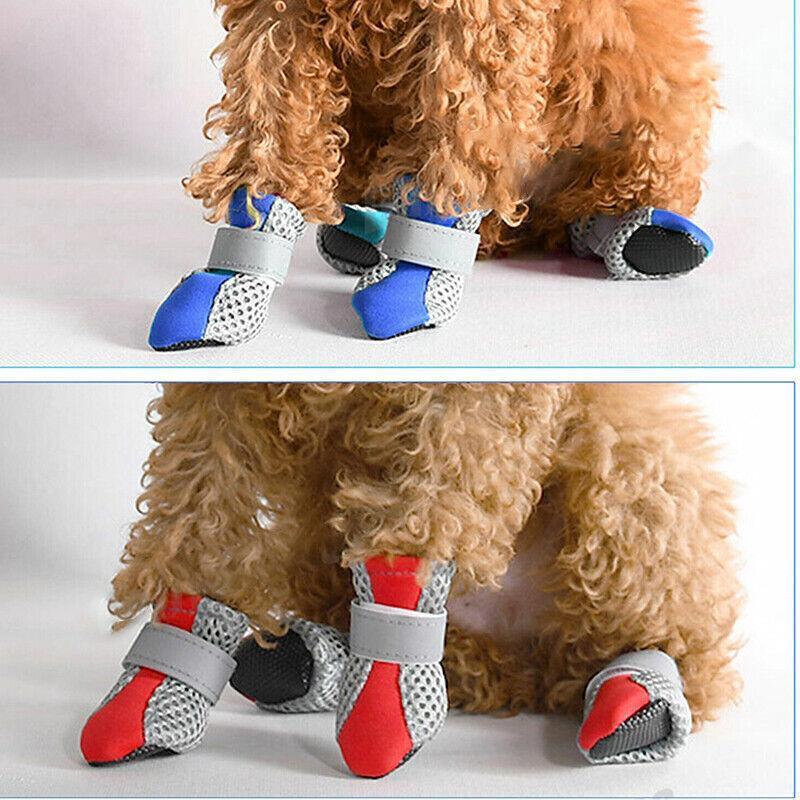 4PCS M Size Anti Slip Waterproof Protective Dog Shoes Rain Boots Pet Socks Booties - Rose Red