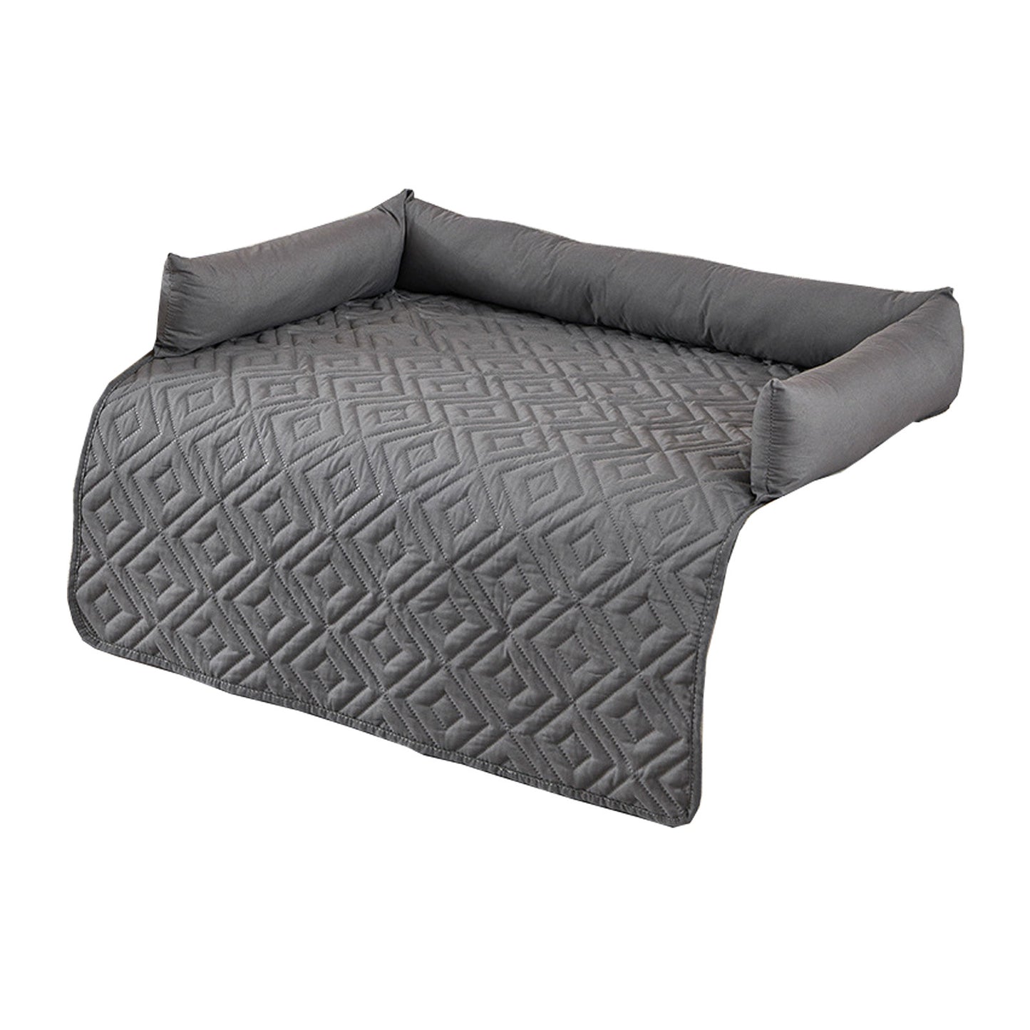 Waterproof & Scratch-Resistant Pet Sofa Protector Mat with Pillow | Washable, All-Season 75*75CM Grey