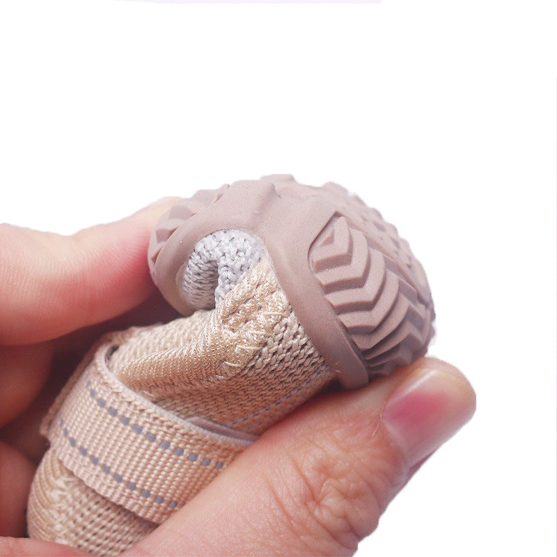 Khaki Breathable Woven Dog Shoes for Small to Medium Dogs M