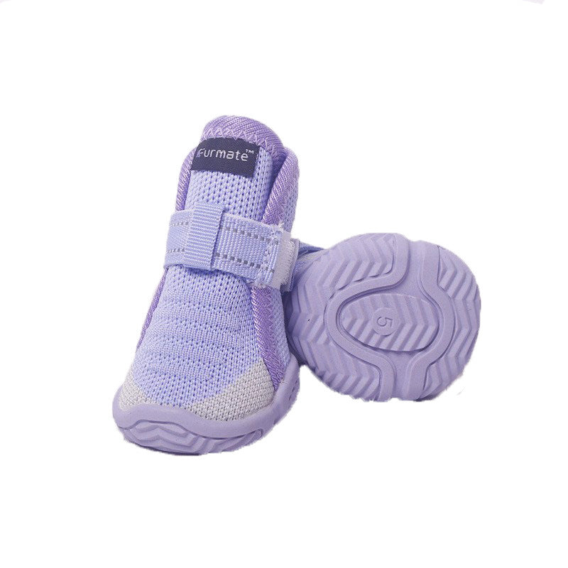 Purple Breathable Woven Dog Shoes for Small to Medium Dogs S