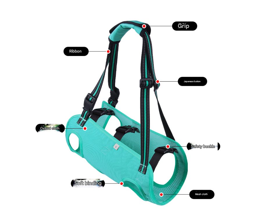 Pet Support Harness for Senior and Disabled Dogs - Adjustable Chest and Back Support Leash(Size XL) Black