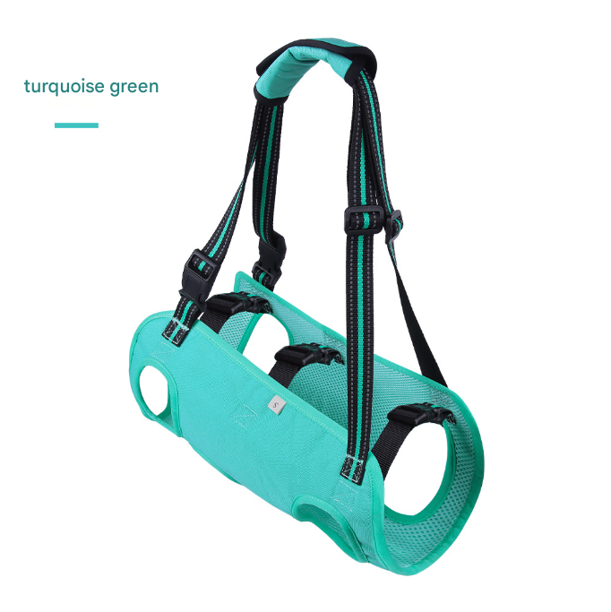 Pet Support Harness for Senior and Disabled Dogs - Adjustable Chest and Back Support Leash(Size S) Green