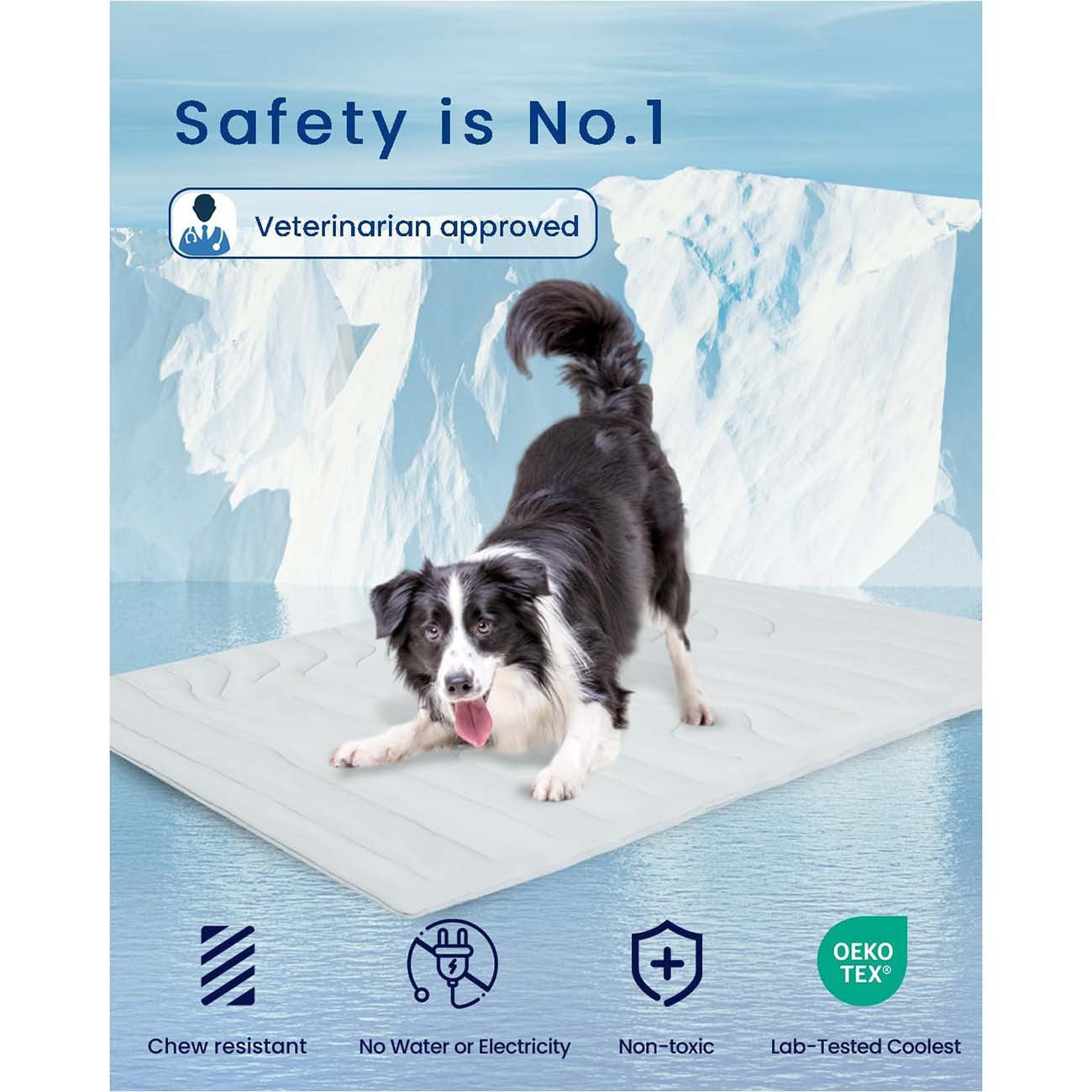 2 Pack Small Pet Cooling Mat 51x41cm - Dual Sided Self Cooling & Warm Dog Pad - Granny Grey & Light Green Crate Liner for Puppies under 8kg